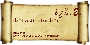 Ölvedi Elemér névjegykártya